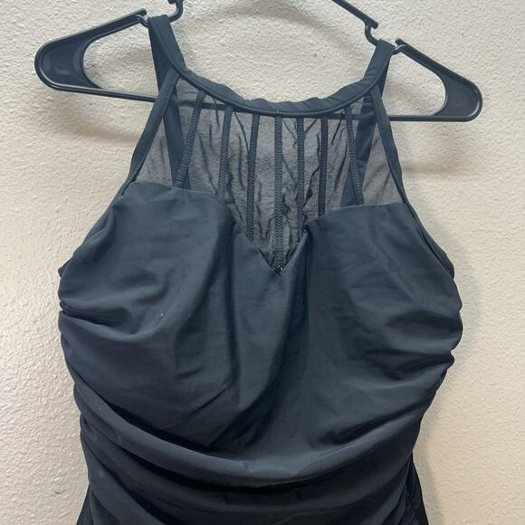 Magicsuit Mesh Overlay Monokini Swimsuit Size 8 One Piece Black Slimming - Picture 3 of 8